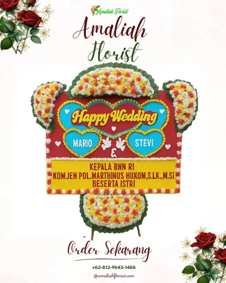 Papan Bunga Pernikahan Singolatren
